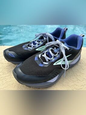 Brooks Cascadia 15 GTX Black Marlin Gore Tex Trail Running Shoes Women Size 9.5